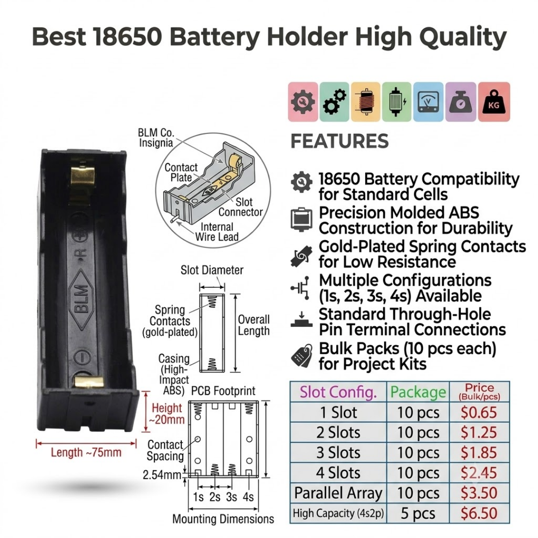Best 18650 Battery Holder High Quality