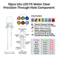 10pcs lots LED Water Clear