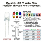 10pcs lots LED Water Clear