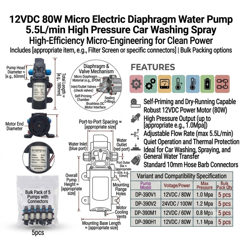 12VDC Diaphragm Water Pump