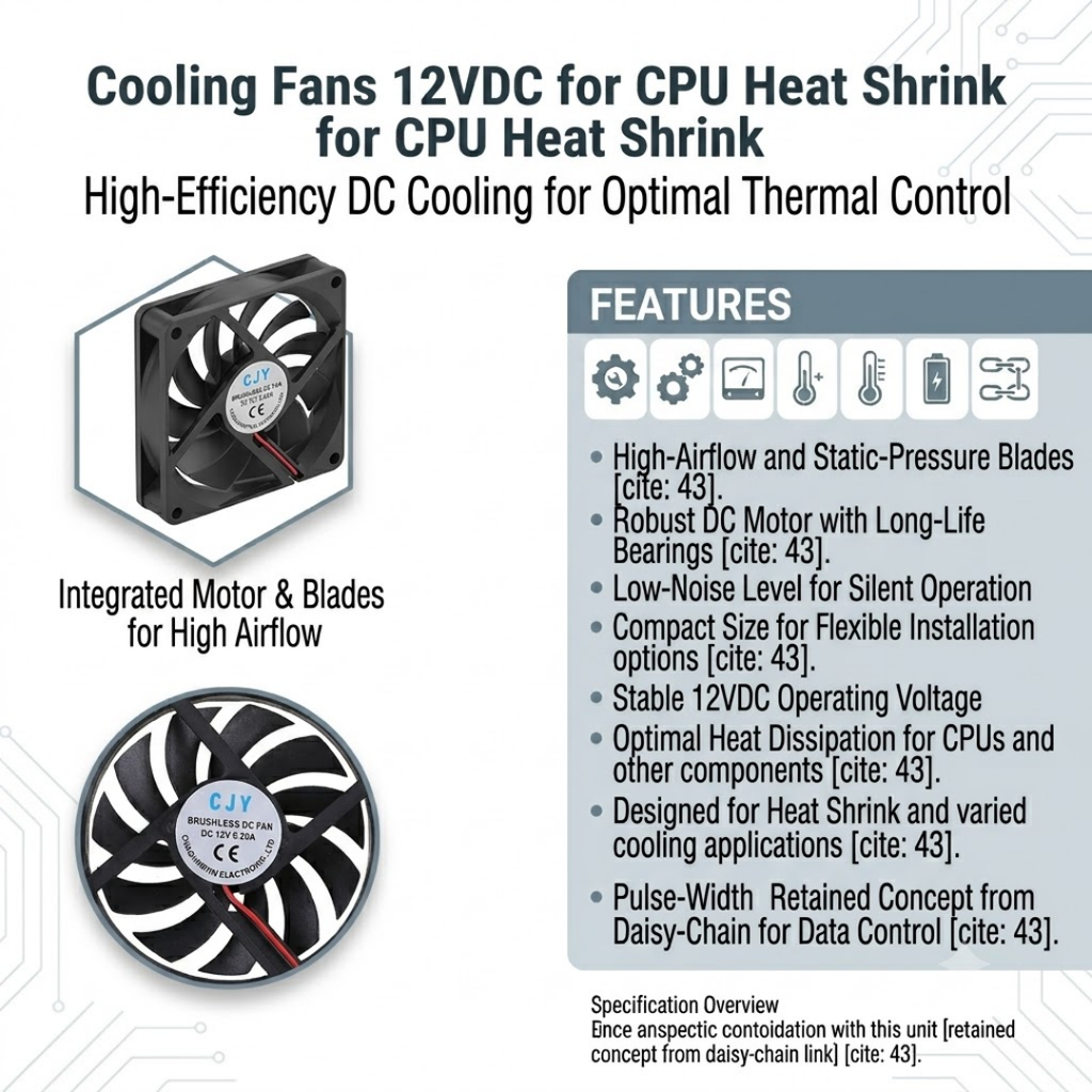 Cooling Fans 12VDC for CPU Heat Shrink