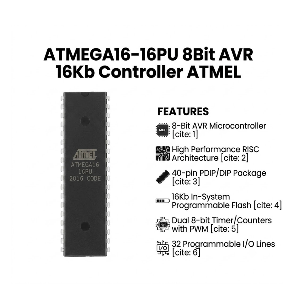 ATMEGA16-16PU 8Bit AVR 16Kb Controller ATMEL
