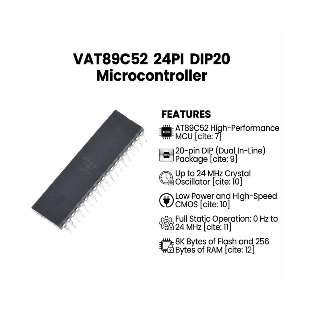 AT89C52 24PI DIP20 Microcontroller