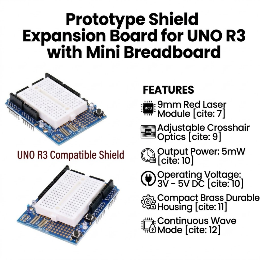 Prototype Shield Expansion Board for UNO R3 with Mini Breadboard