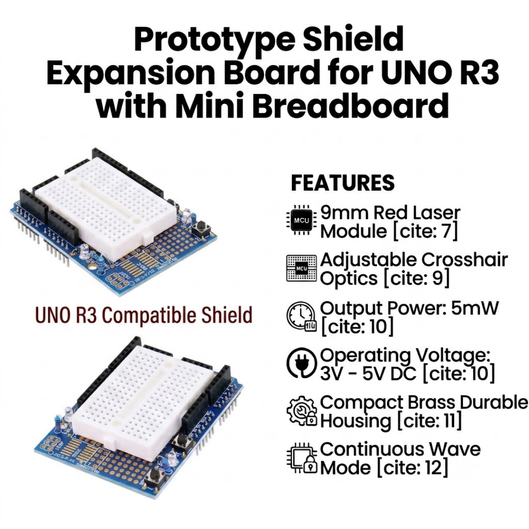 Prototype Shield Expansion Board for UNO R3 with Mini Breadboard