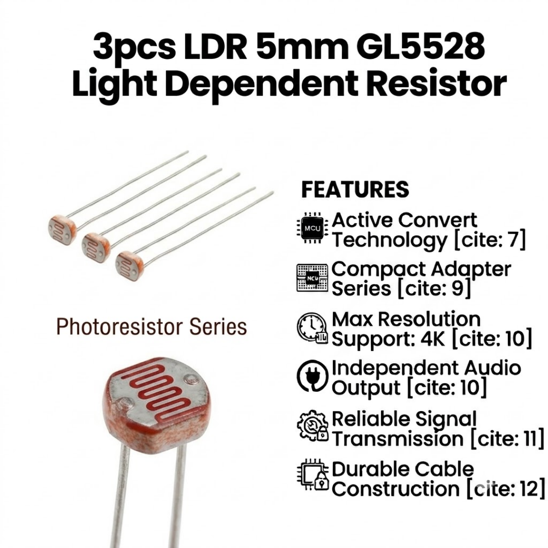 3pcs LDR 5mm GL5528 Light Dependent Resistor