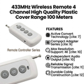433MHz Wireless Remote 4 Channel Long Distance Rang 1000 Meters