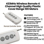433MHz Wireless Remote 4 Channel Long Distance Rang 1000 Meters