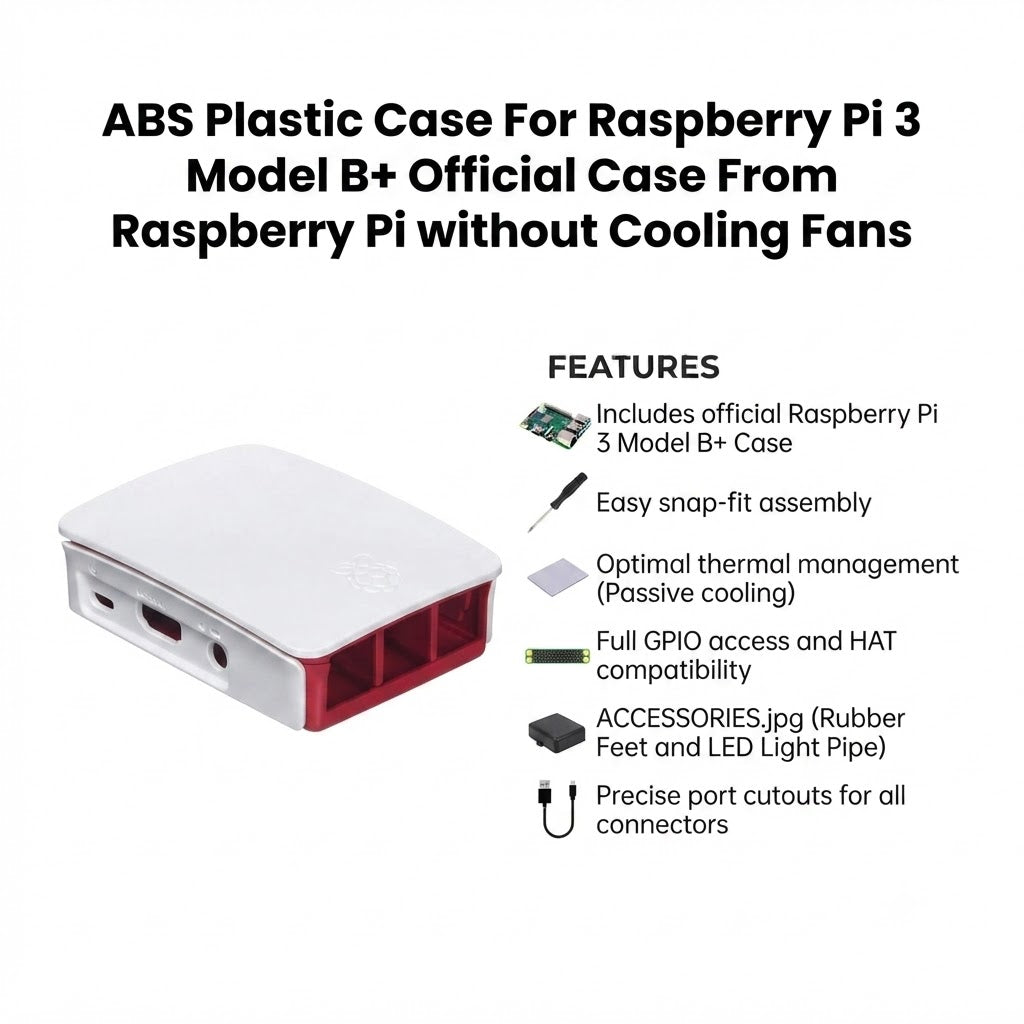 ABS Plastic Case For Raspberry Pi 3 Model B+ Official Case From Raspberry Pi without Cooling Fans
