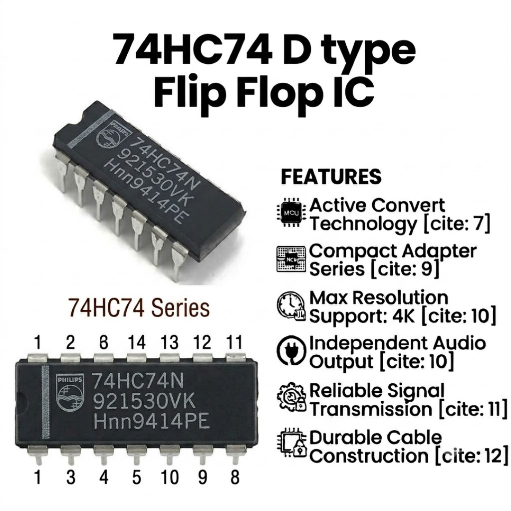 74HC74 D type Flip Flop IC