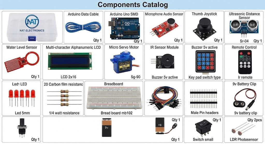 NAT Electronics Basic Arduino Starter Kit