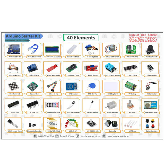 Arduino Larger Kit 40 Elements for Startup