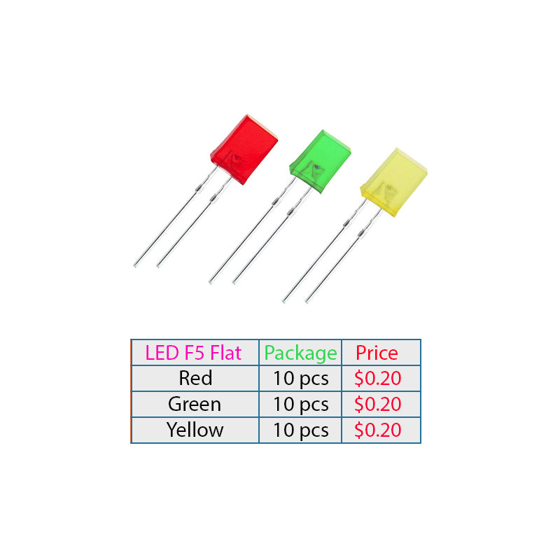 10 pcs lots LED 2X5X7mm Flat