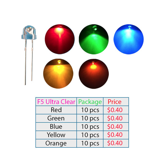 10pcs lots LED 5mm Ultra Bright