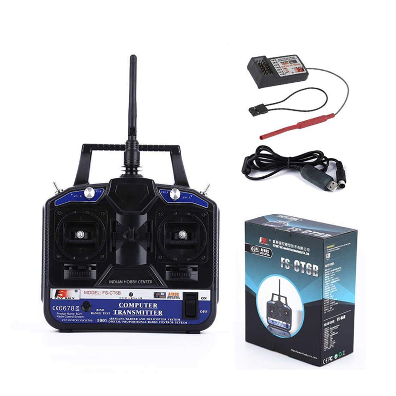 Fly Sky FS-CT6B 2.4GHz 6-Channel AFHDS Transmitter with FD-R6B 6-Channel Reciver