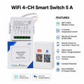 WiFi 4-Channel Smart Switch 5A