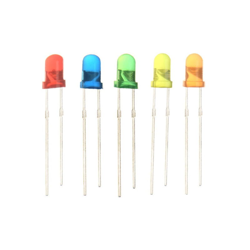 10pcs lots LED 3mm Colorful : Red, Green, Blue, Yellow, Orange