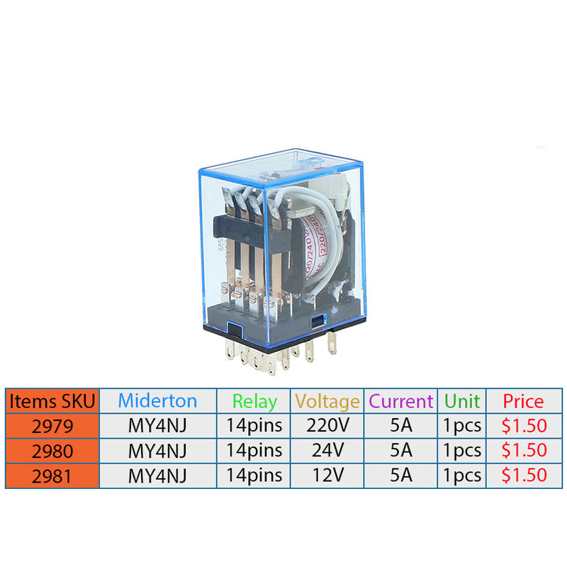 Miderton MY4NJ HH54P Good Quality Relay 14Pins 5A