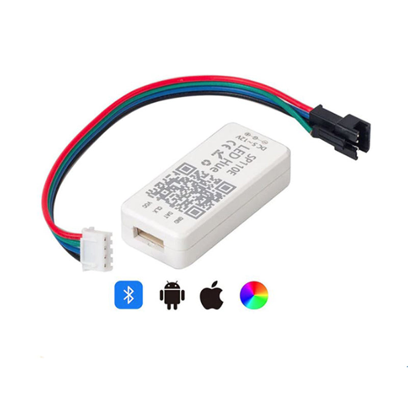 SP110E Bluetooth Pixel LED Controller DC 5-12V for WS2811 WS2812 1903 LED Strip Light
