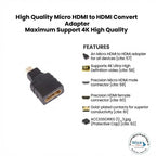 High Quality Micro HDMI to HDMI Convert Adapter Maximum Support 4K High Quality