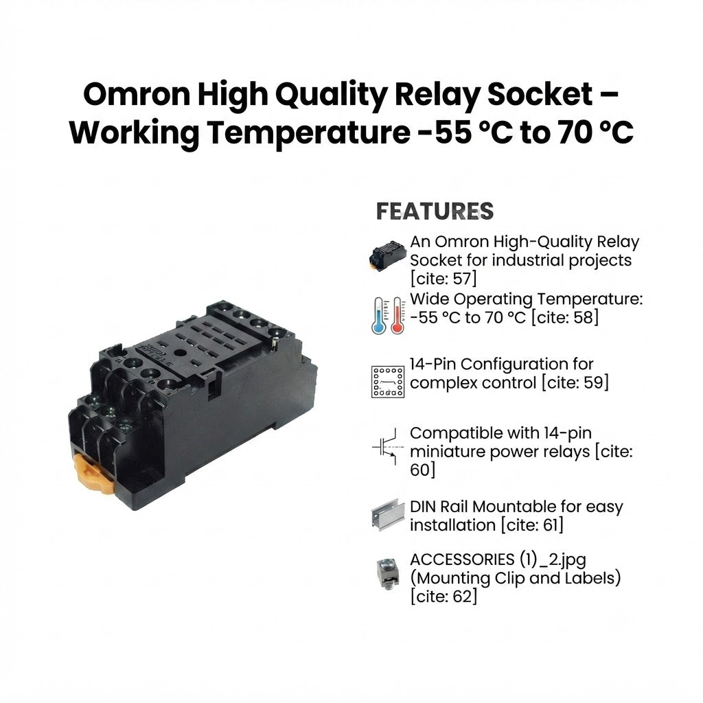 Omron High Quality Relay Socket – Working Temperature -55 °C to 70 °C